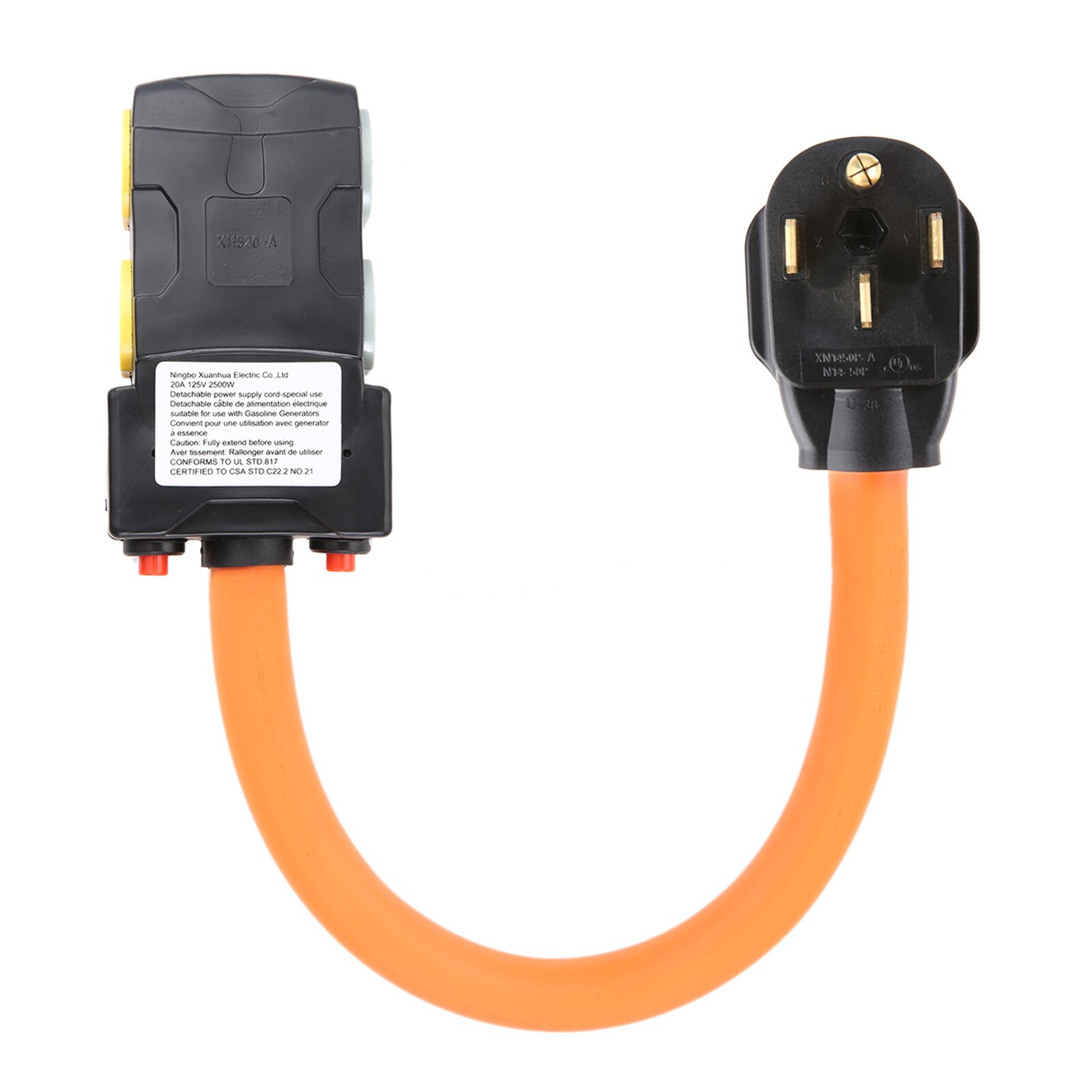 4-Prong 220-Volt Plug Naar 120-Volt 15/ 20Amp Huishouden Vrouwelijke Adapter Cord (4-Prong 14-50 Outlet Om (4) huishoudelijke W/Breaker)