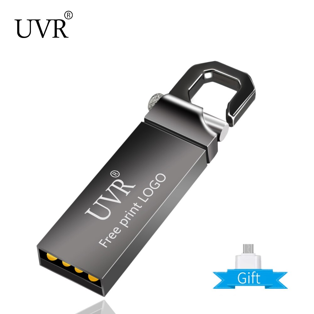 De Metal usb flash drive de 8GB pendrive 64GB memoria flash 16GB cle usb 2,0 pen drive 32GB memoria 128GB usb clave Logotipo de impresión gratuita: 8 GB / gray USB