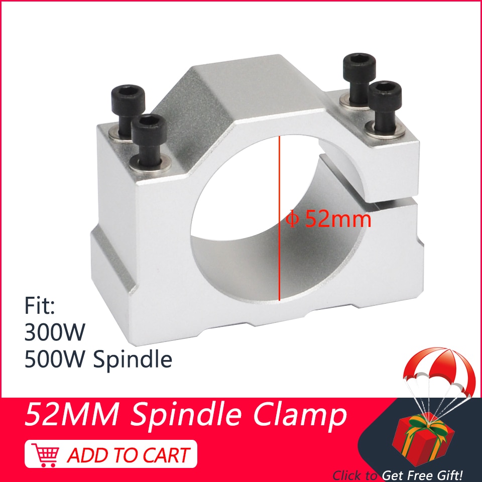 52mm Aluminum CNC Spindle Motor Bracket Clamp CNC Router Motor Holder with 4pcs Screws for Engraver Milling Machine