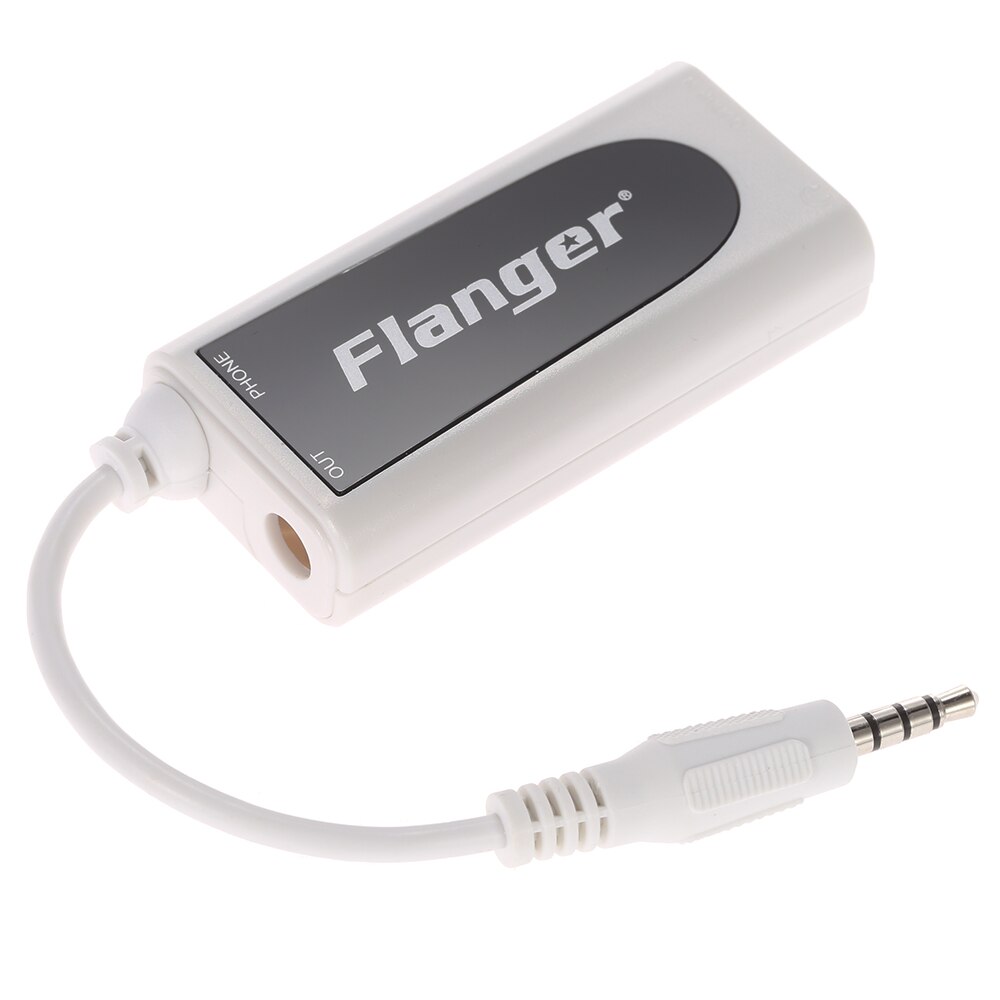 Flanger Fc-21Music Converter Adapter Kleine En Prachtige Witte Gitaar Bas Voor Android Apple Iphone Ipad Ipod Touch