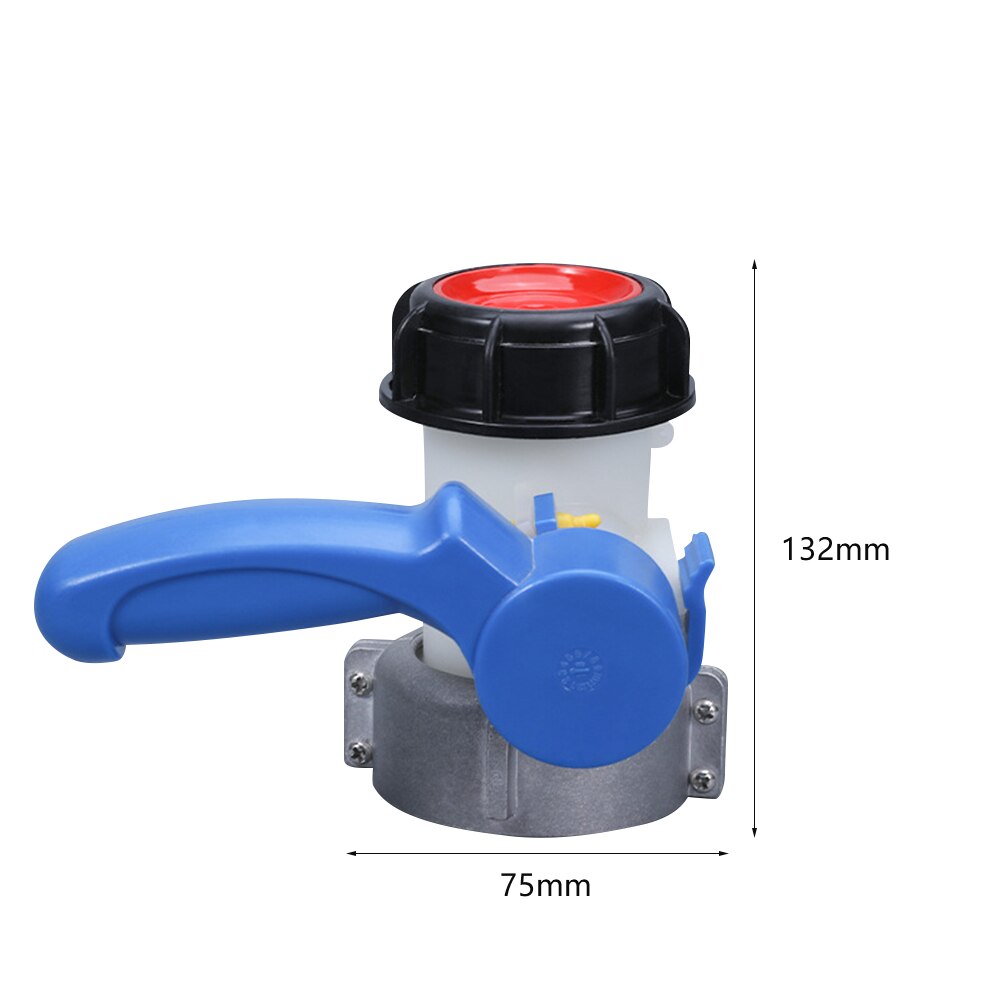 Válvula de mariposa activa/integrada para contenedor de tanque IBC, adaptador de tanque IBC, interruptor de 1000l, plástico DN40/DN50/DN80: DN50
