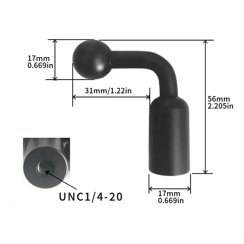 1pcs 17mm Ball Head Adapter for Phone Tablet GPS Navigator Bracket Holder 1/4 Thread to 17mm Ballhead Tripod Mount Connector: GRAY