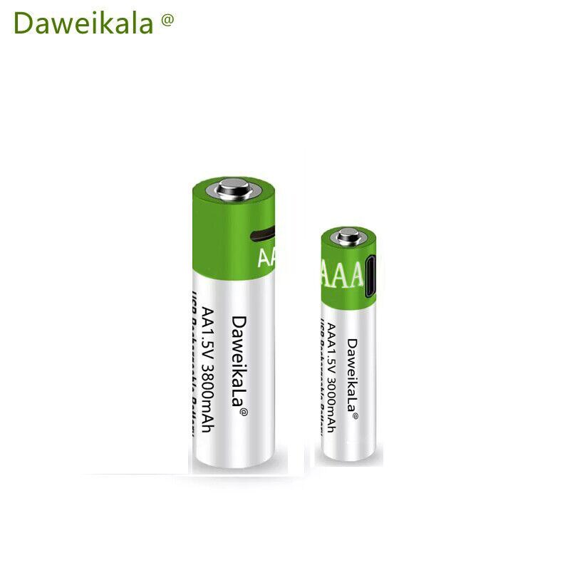 rechargeable AA 1.5V 3800mah / 1.5V AAA 3000mAh lithium battery flashlight toy watch MP3 player lithium battery replacement: 2pcs