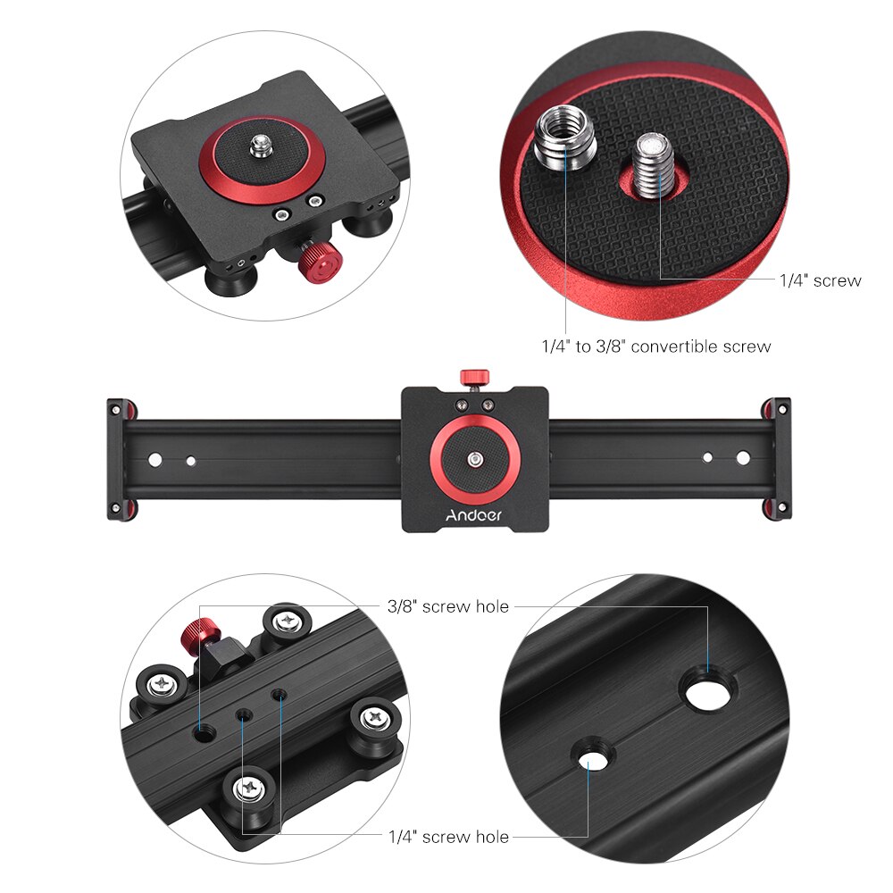 30cm 40cm 50cm Camera Track Slider Aluminum Alloy Damping Slider Track Video Stabilizer Rail Track Slider for DSLR Camcorder