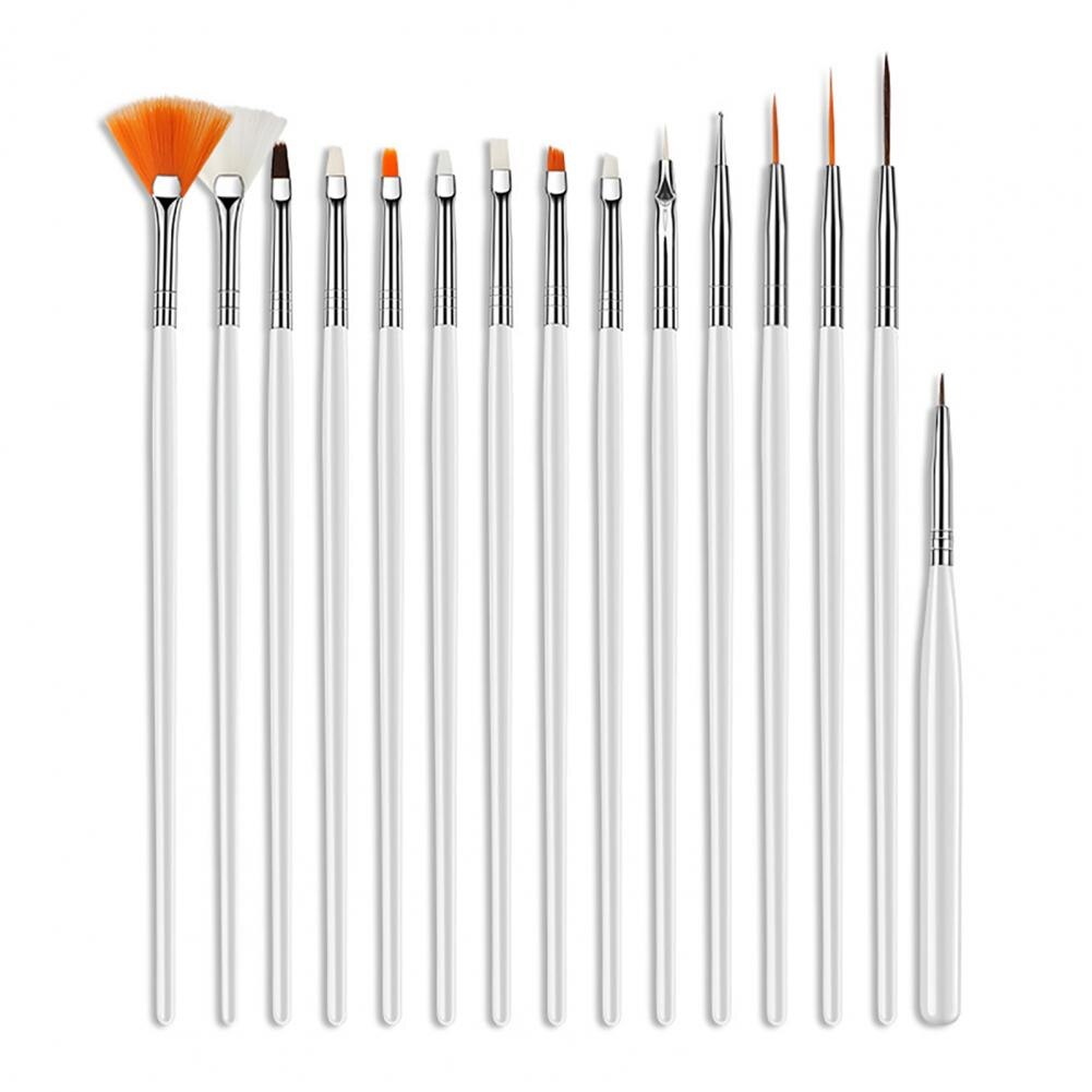 15 st/set uv gel pensel liner målarpenna akryl ritningspensel för naglar gradient strass handtag manikyr nail art verktyg