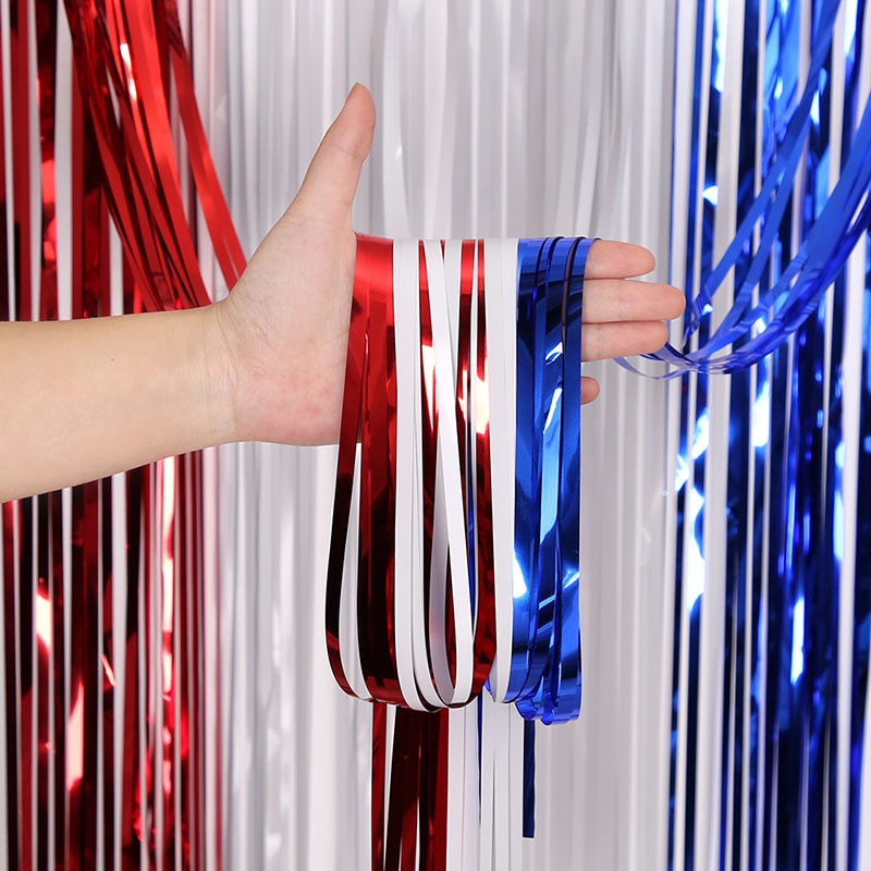 USA Elements Party Photozone Tinsel Curtain Birthday Party Decorations Backdrop Curtain Year Rain Tinsel Party Backdrop