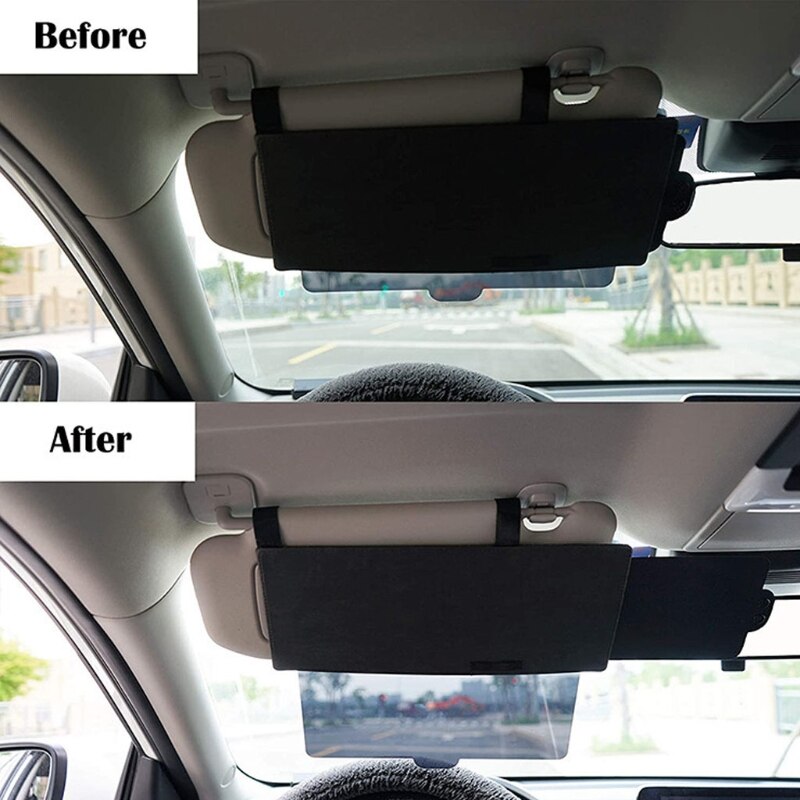 Auto Anti-Glare Zon Blocker Pu Leer Anti-Dazzle Intrekbare Zonneklep Voor Voorstoel Bestuurder Of Passagier veiligheid