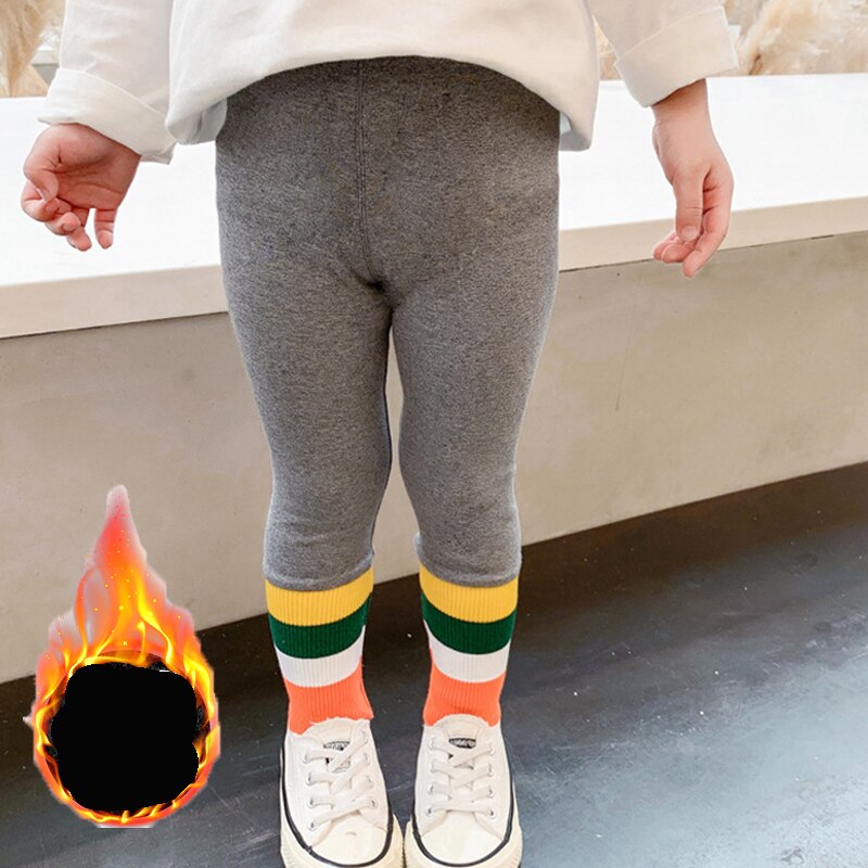 Leggings de algodón 100% para niña, pantalones ajustados, ropa para bebé, Leggings para niño: warm grey / 90cm Tall