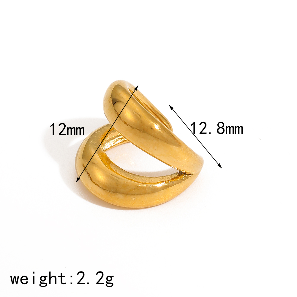 18K Gold Color Stainless Steel Multilayer Ear Clip Waterproof Metal Unique Trendy Women