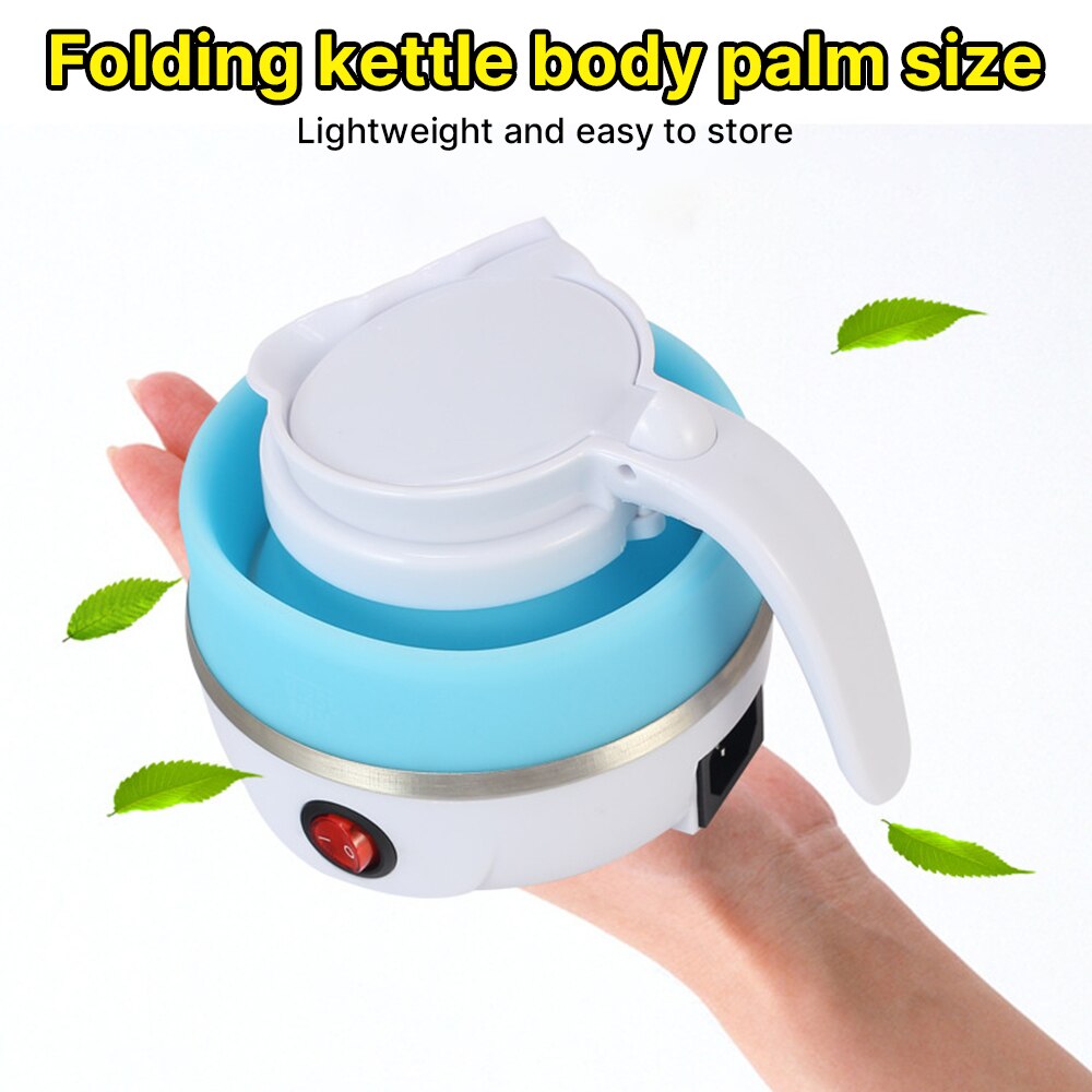 600ml Electric Foldable Silicone Water Kettles Leak Proof Portable Mini Home Coffee Milk Heated Retractable Teapot