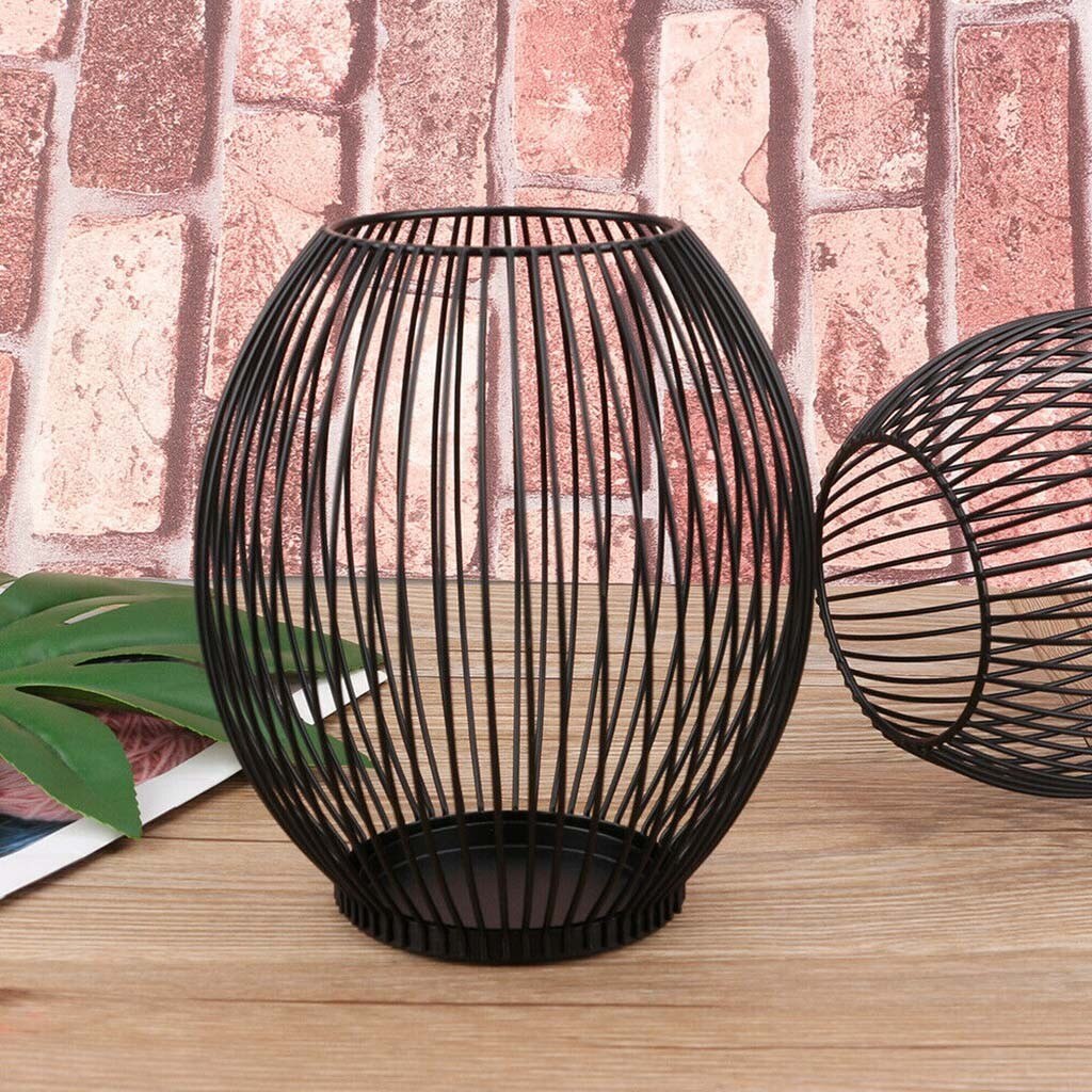 Wrought Iron Lantern Candle Holders Metal Crafts Ornaments Hollow Candle Holders Home Decoration Wedding #t2g