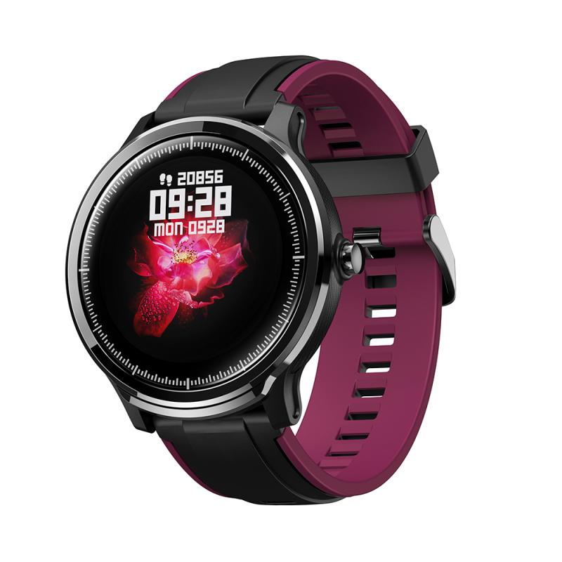 SN80 Smart Watch IP68 Waterdichte Full Touch Smart Watch Hartslag Display Bloeddruk Fitness Track Sport: Rose red