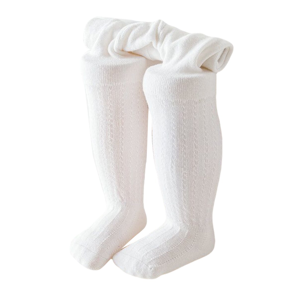 Simple bébé filles couleur unie Leggings été bébé Anti-moustique respirant maille une pièce collants: WHITE / 24M