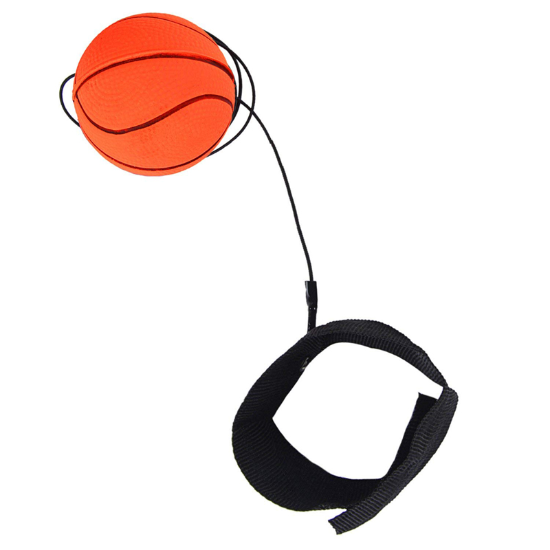 Terugkeer Spons Rubber Hand Bal Spel Oefeningen Stuiteren Elastische Sport Op Nylon String Kinderen Kids Outdoor Speelgoed Bal: orange basketball