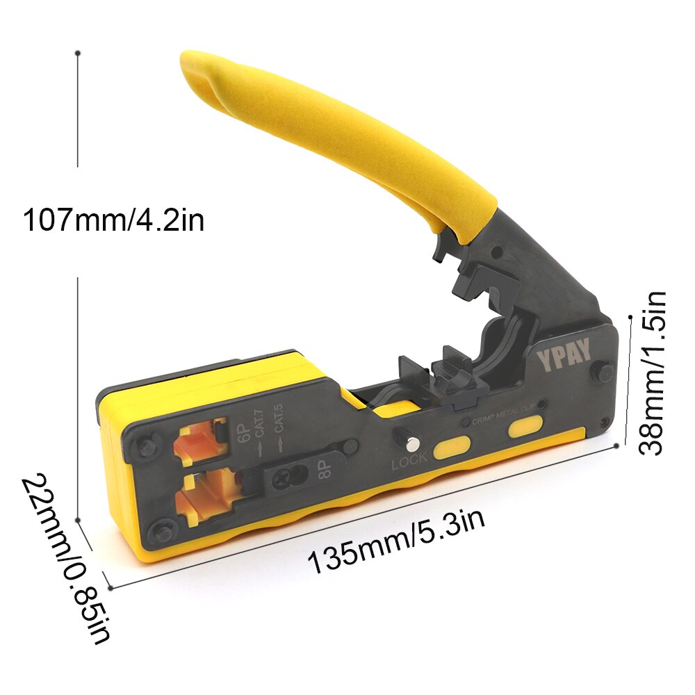 Ypay All In One Rj45 Tang Crimper Cat5 Cat6 Cat7 Netwerk Tools Rj 45 Ethernet Kabel Stripper Drukken Klem Tang rg45 Lan