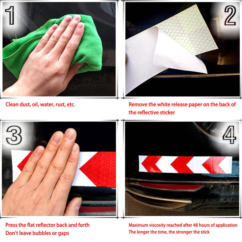 5cm*300cm Car Reflective Tape Decoration Stickers Car Warning Tape Strip Safety Reflection Tape Film Auto Reflector Sticker