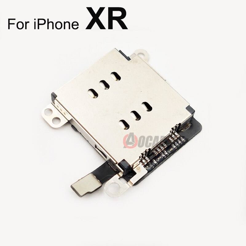 Aocarmo 1Set Voor Iphone Xr Dual Sim Card Reader Flex Kabel + Sim-kaart Lade Houder Slot Adapter Reparatie deel