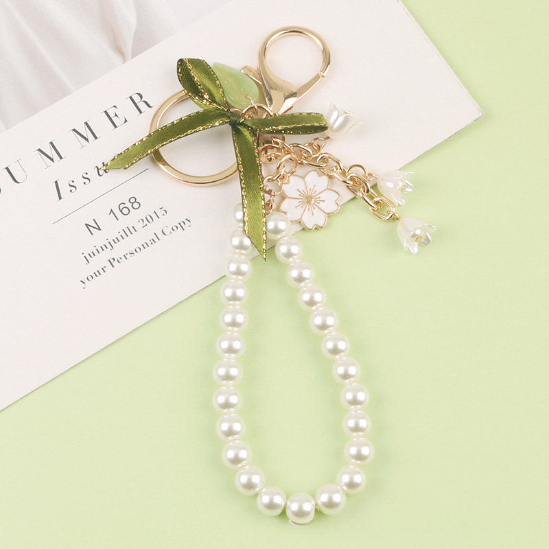 Cute Tulip Flowers Phone Charms for IPhone/Samsung/Huawei Strap Lanyards Mobile Phone Case Keychain Car Key Chains Headset Cover: Rose Gold