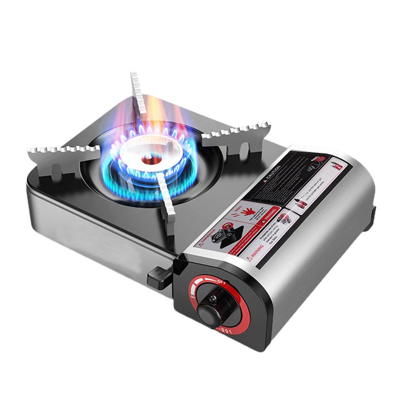 Réchaud de Camping Portable, poêle à gaz réglable à brûleur unique, poêle à Cassette coupe-vent pour Camping, randonnée d'urgence