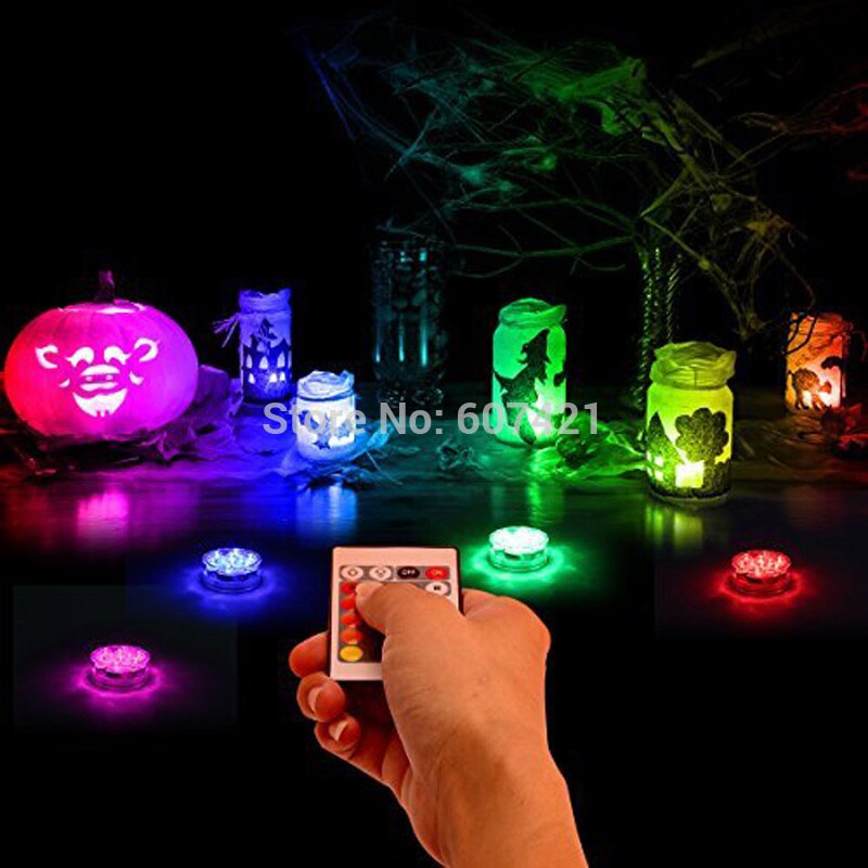 (Pack/4units) Underwater Submersible LED Lights Waterproof Multi Color for Vase Wedding Party Fish Tank Decors