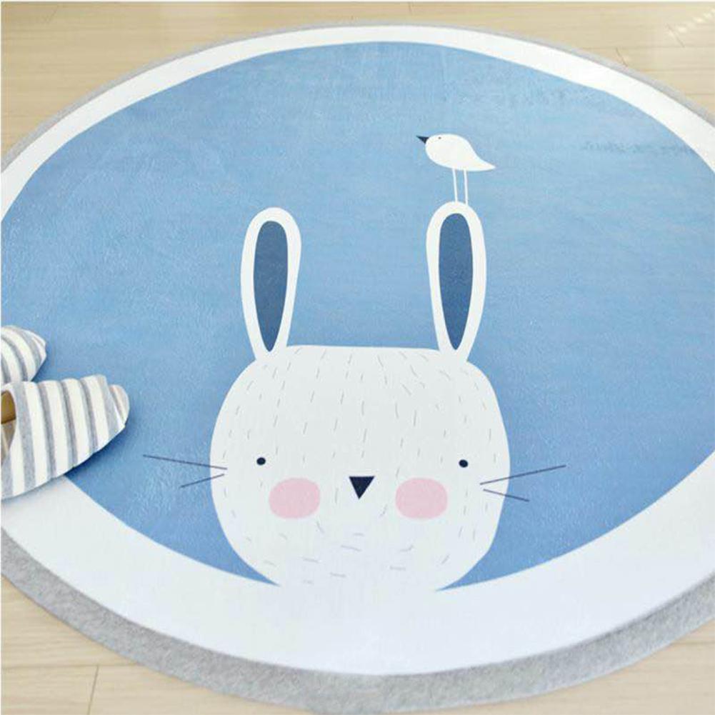 DishyKooker Children Floor Mat Round Thicken Non-slip Carpet Cartoon Baby Play Mat Tent Bed Rug 101cm