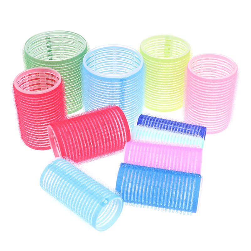 6 st/set flera storlekar slumpmässig färg stora självgrepp hår rullar proffs salong frisör papiljotter hår salong verktyg