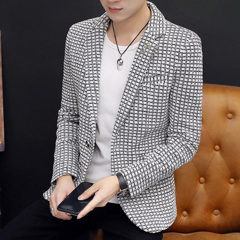 Men's Suit Coat 2021Spring Korean Bridegroom Wedding Dress Coat Male Slim Casual Blazer Masculino Costume Homme Mariage Luxe