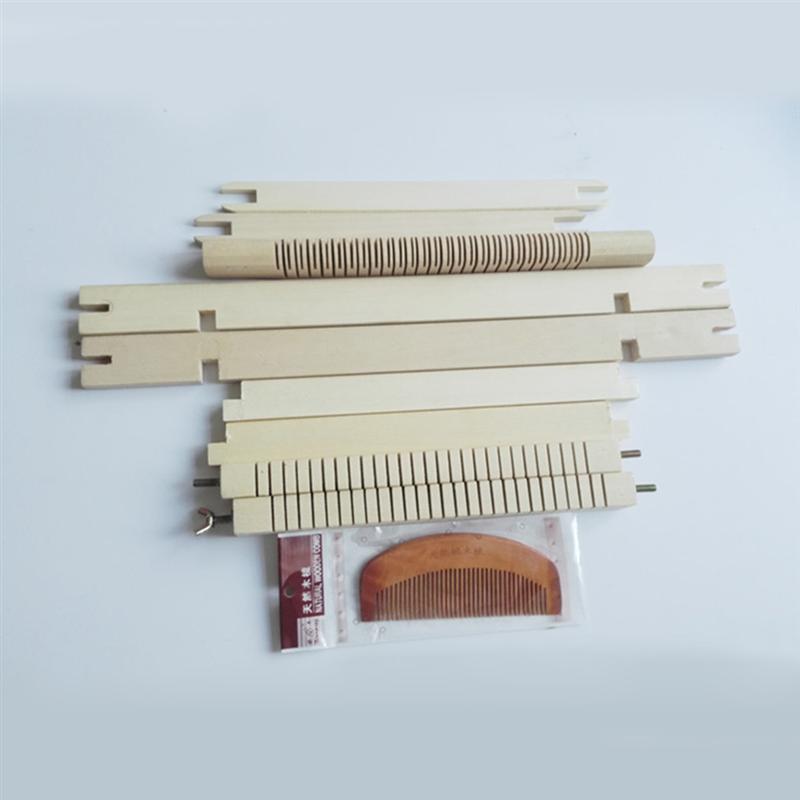 Hout Diy Hand Breien Houten Weefgetouw Speelgoed Kinderen Weven Machine Intellectuele Ontwikkeling Weefgetouw Speelgoed (Willekeurige Kleur Van Wol)