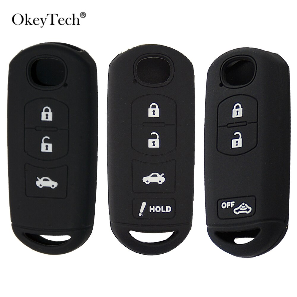 Okeytech Siliconen Autosleutel Cover Remote Case Voor Mazda 2 3 5 6 CX-3 CX-5 CX-7 CX-9 Snelheid Miata MX5 shell Protector 2/3/4 Knop