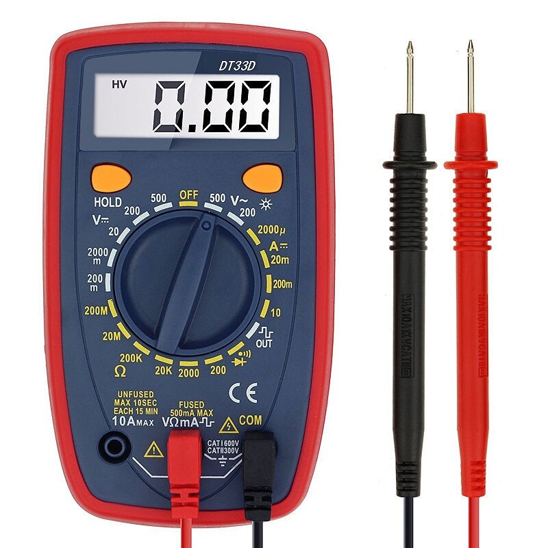-DT33D Multimeter AC DC Voltage LCD Digital Multimeter Resistance Meter Diode Tester