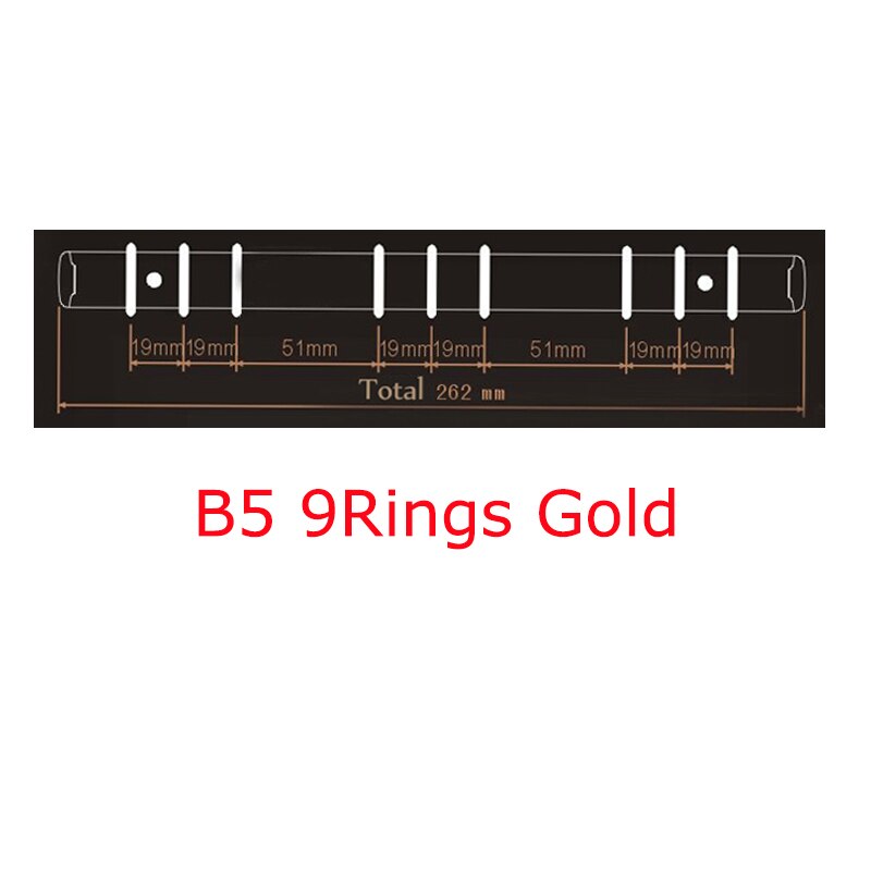 Metal Binding Clips Sliver Binder Clip Loose-leaf Binder File Folder Hoop DIY Album Scrapbook Circle Ring Binders: B5 9Rings Gold