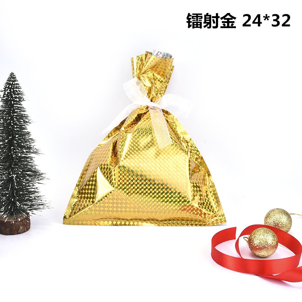 Christmas Sacks Drawstring Wrap Party Bag Storage Foil Bags Christmas Candy Bag: Q913