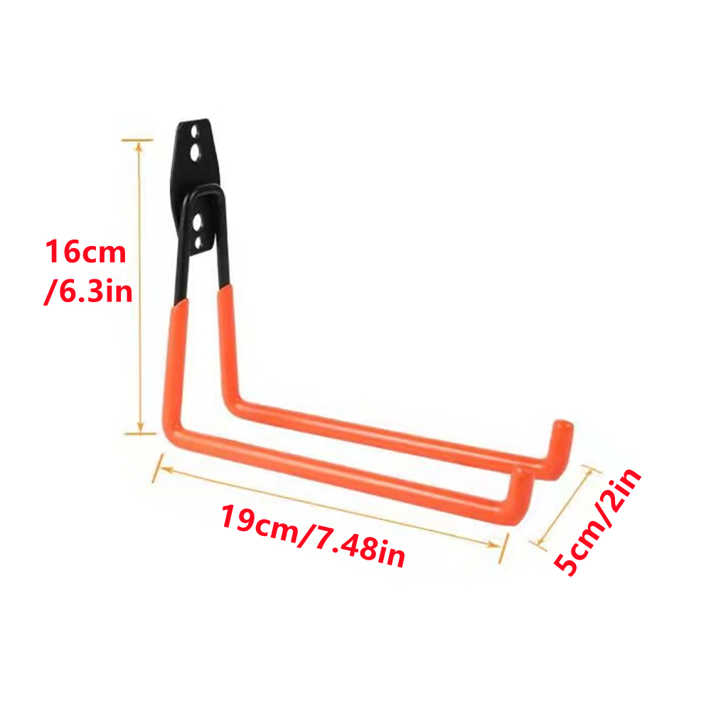 Garage Hooks Heavy Duty Metal Hook Warehouse Wall Mount Organizer Hanger Hooks Anti-slip Storage Hook for Ladders Garden Tool: Orange C