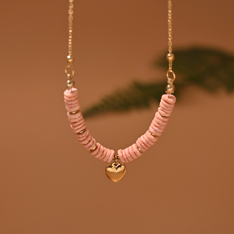 Collier Ras du Cou en Acier Inoxydable pour Femme, Coquille Naturelle, Cœur, Étoile, Bijoux d'Été: Rhodium plaqué