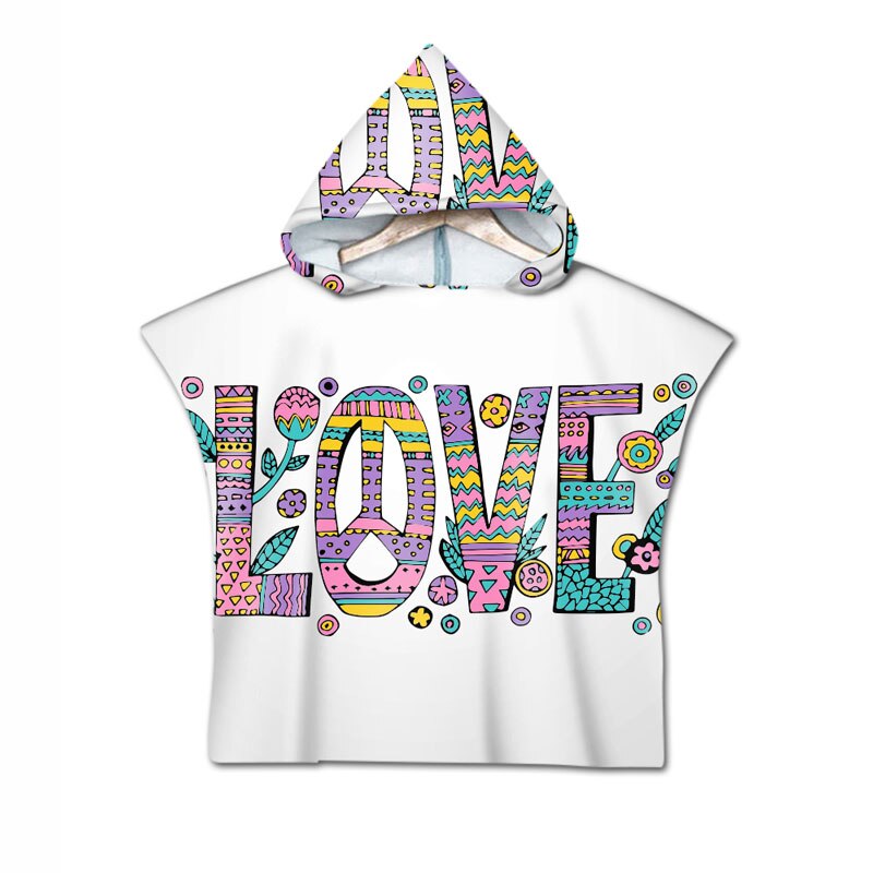 Englisch Letters Worte Mikrofaser Strand Handtuch Sommer Bad Handtücher Für Erwachsene Sport Schwimmen Pool Poncho Mit Kapuze Handtuch: Kids type 1