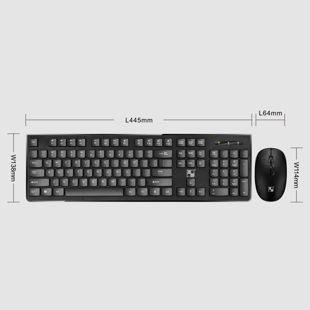 LX710 Wireless Keyboard Mouse Set 2.4GHz USB Receiver Ultra Slim Keyboard 4 Buttons Optical Mice Home Office Set for Laptop PC