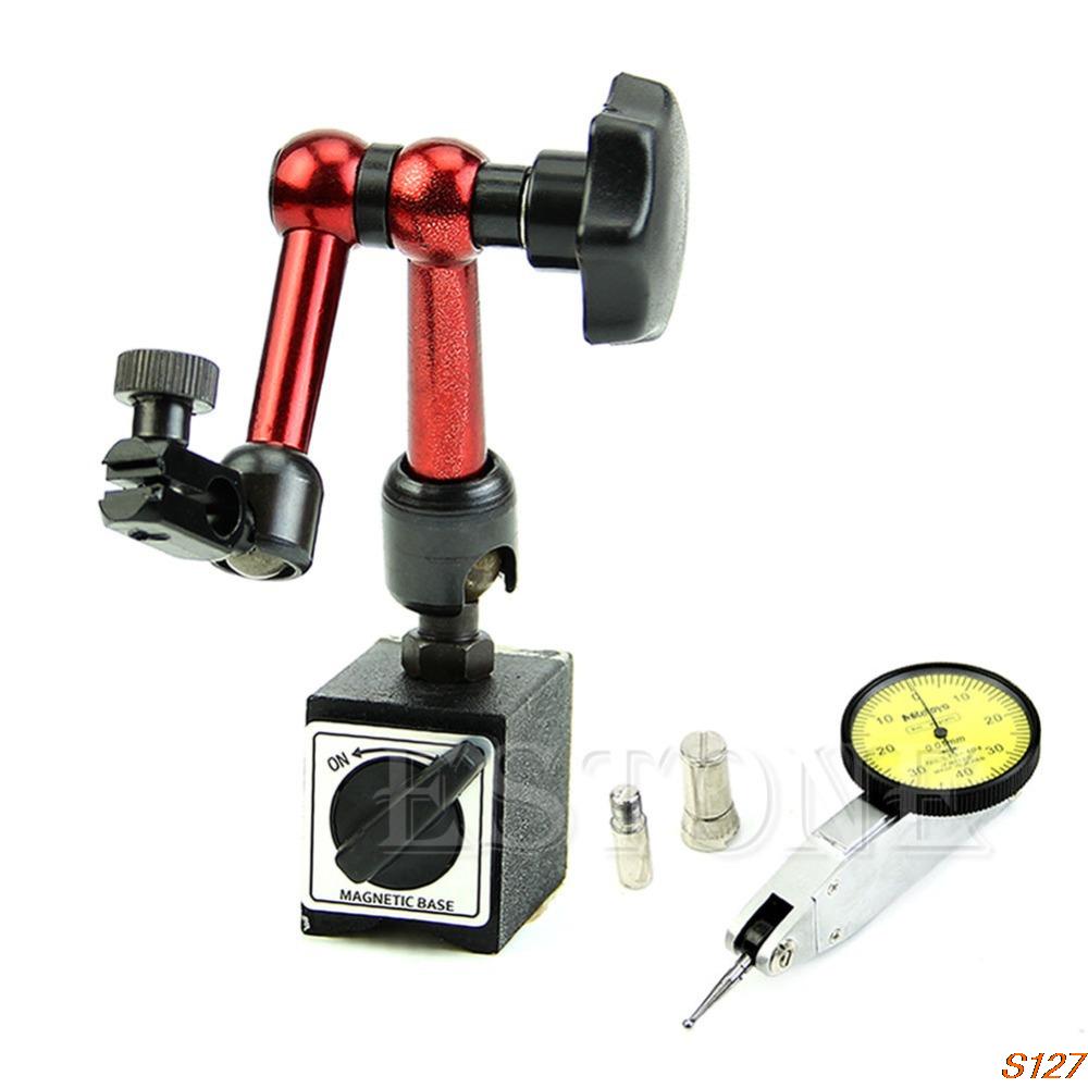 Magnetic Flexible Base Holder Stand + Dial Test Indicator Gauge Scale Precision