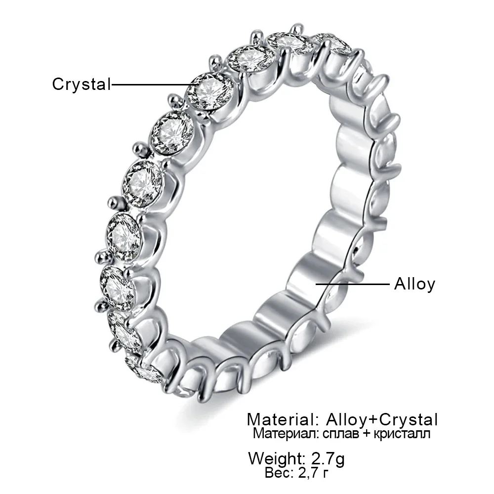 Anillos de dedo finos para mujer, banda de Color plateado con circonita cúbica brillante, accesorios simples y elegantes para uso diario, nueva