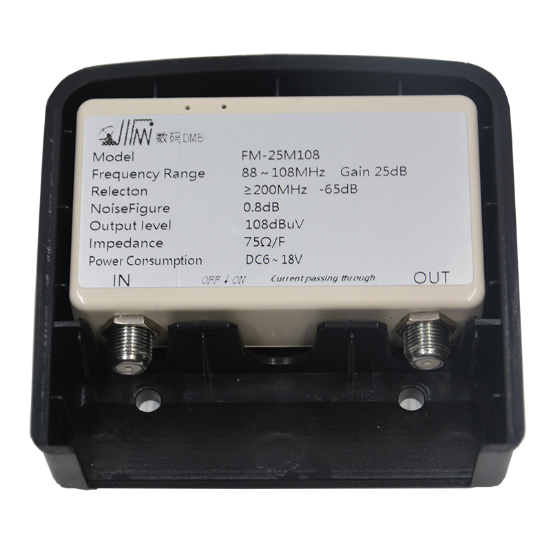 Remote reception of high gain FM radio broadcast station signal amplifier amplifier indoor and outdoor