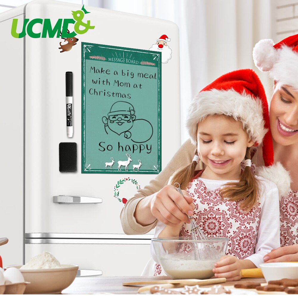 A4 Magnetic Daily Schedule Fridge Magnets Christmas Sticker Whiteboard Sheet Erasable Drawing Writing Remind Memo Message Board