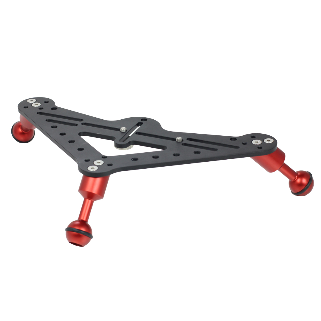 Upgrade Diving Tray Video Triangular Stabilizer Gimbal Tray Rig Bracket Mount for Underwater Light Stand DSLR Camera Tripod Base: Upgrade Red