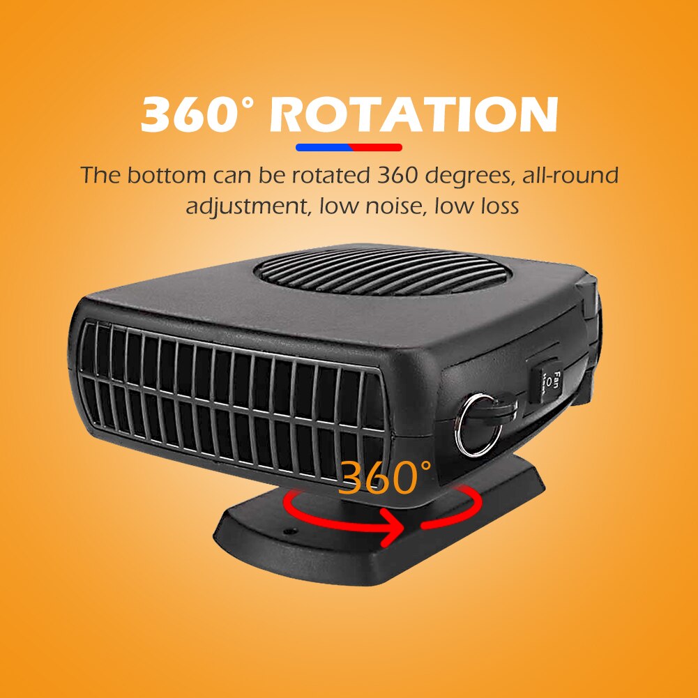 200W Draagbare Autocar Heater Fan 360-Graden Rotatie Verwarming Koelventilator Dual-Gebruik Voorruitontwaseming Defogger Fans auto Acces