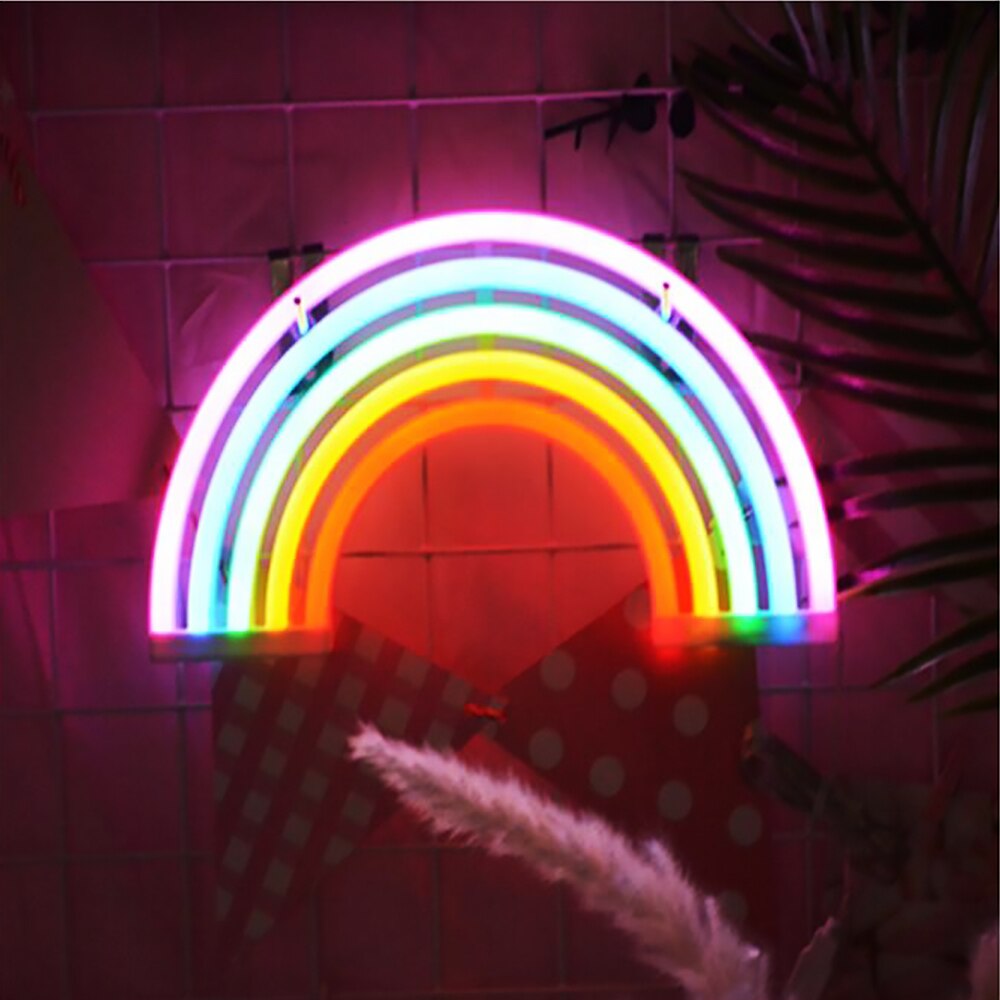 Lampe néon Led arc-en-ciel lampe | Lampe néon, lumière de nuit, lampe de noël, de mariage, de , de chambre d'enfants, décorations de maison