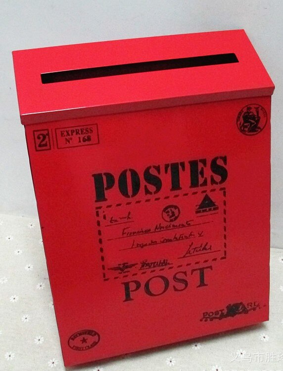 Jahrgang Luxus Eisen-Post Post Kasten Eimer Zinn Zeitung knapp Metall Wasserdicht Briefkasten AbschließBar