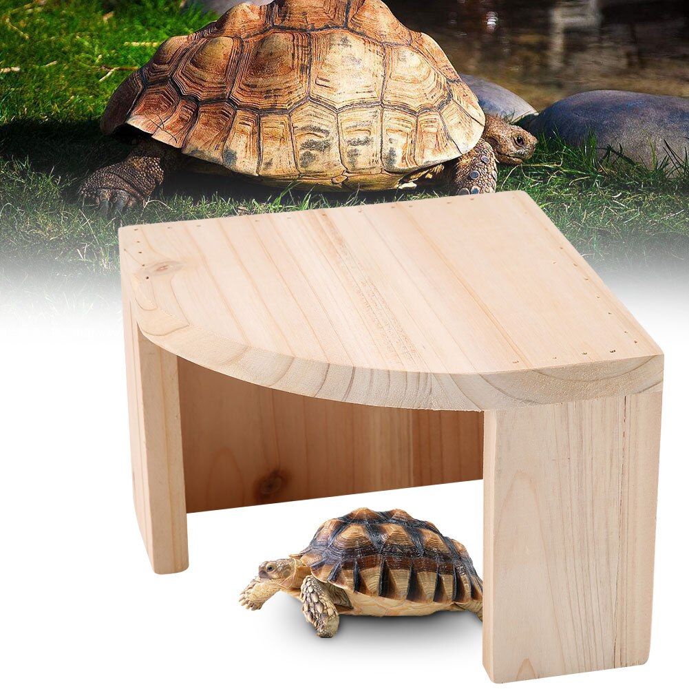 Elude de madera cueva reptil tortuga caja escalada paisajismo decoración transparente Reptiles casa