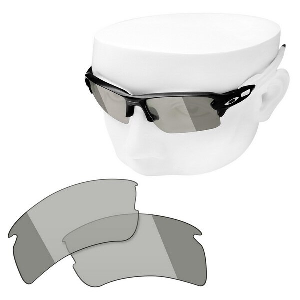 OOWLIT Polarized Replacement Lenses for-Oakley Flak 2.0 XL OO9188 Sunglasses: Grey Photochromic