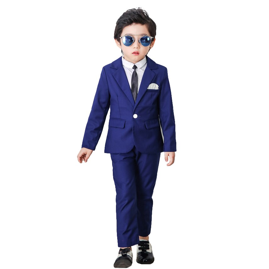 Lolanta-Conjunto de chaqueta y pantalones para niños, traje Formal para niños, ropa de competición para de cumpleaños, 2 uds.: Navy blue / 8-9 years