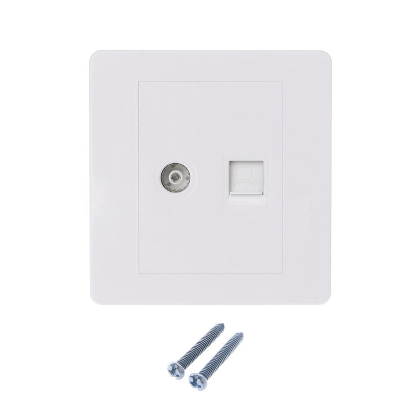 Eléctrico RJ45 Red + TV + enchufe de antena de montaje en pared Coaxial placa Panel de salida Super