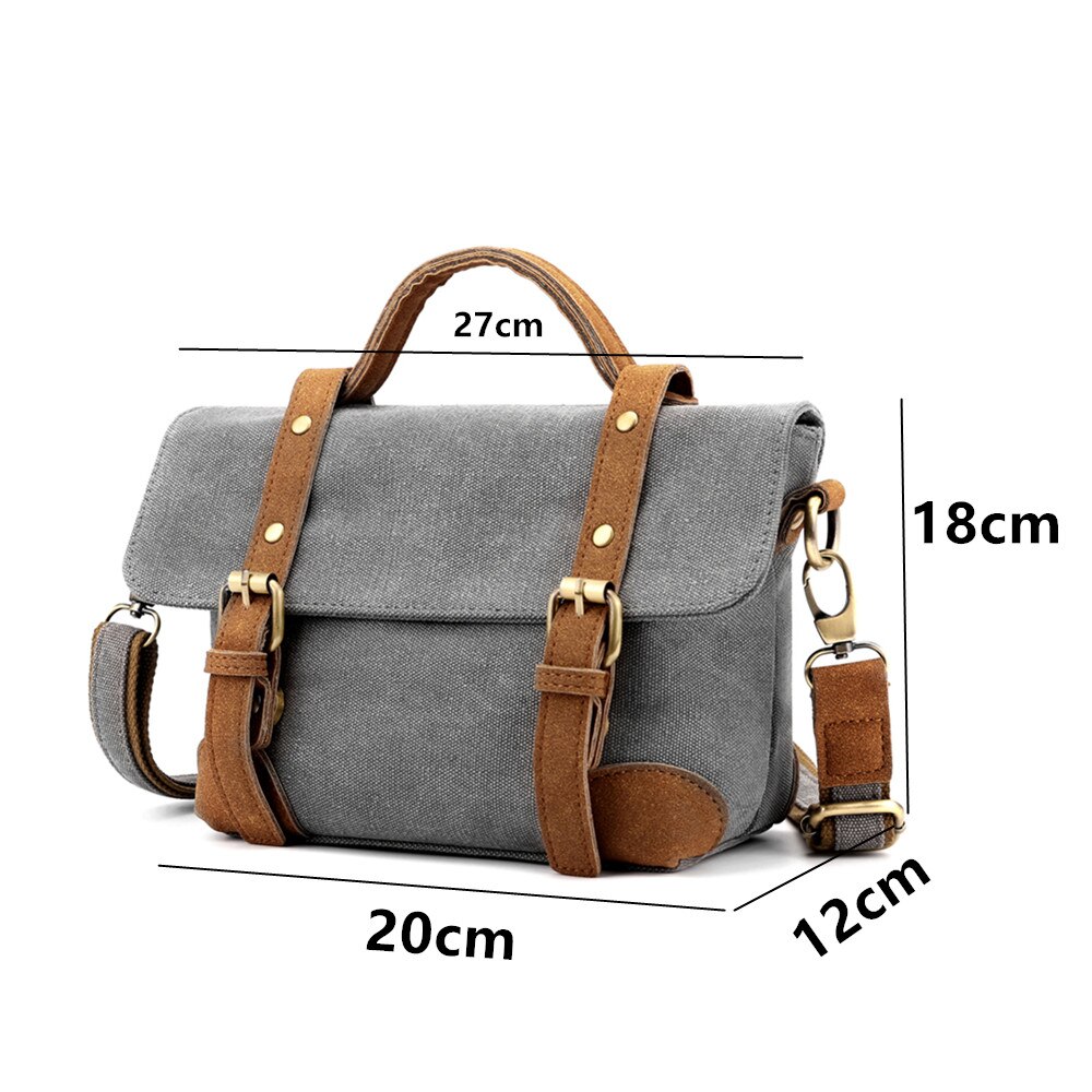 Solid lerret dameskulderveske myk hasp slitesterk crossbody allsidige vesker og vesker med flere lommer