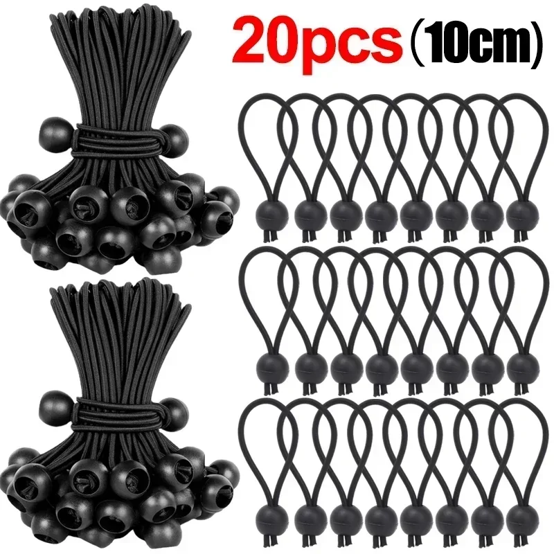 50/10 stücke Bungee Ball Planen Leinwand Flugzeug Fahnenmast Krawatten Schnur Enden Elastische Seil Spitze Feste Stiefel Pole Camping zelt Zubehör: Braun